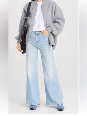 MOTHER hustler roller flood Cherie Cherie wide leg flare jeans Size 28 NWOT